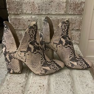 Snakeskin booties